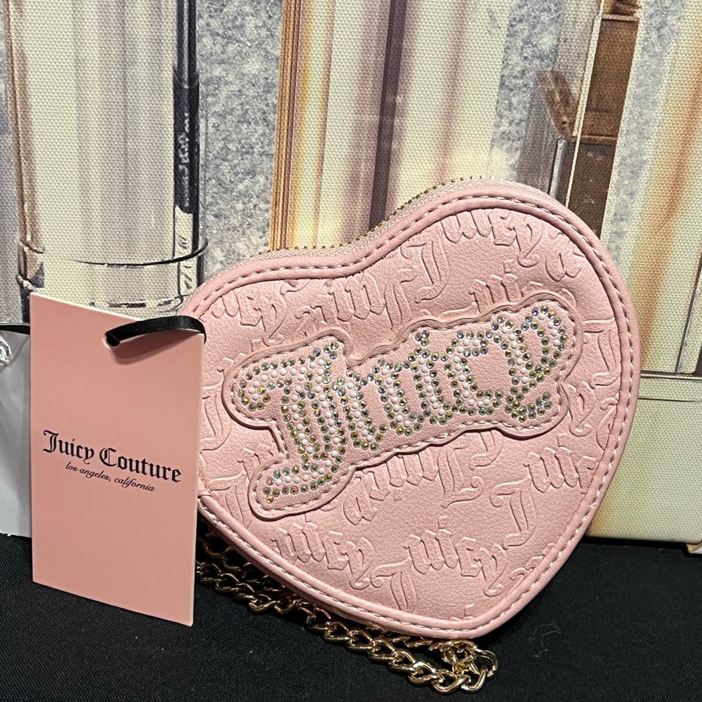 Juicy Couture Pink Quilted Heart Clutch